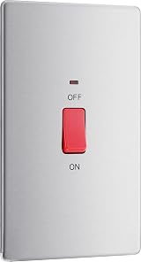 BG Electrical Large Cooker Control Switch Unit with LED Power Indicator 45A