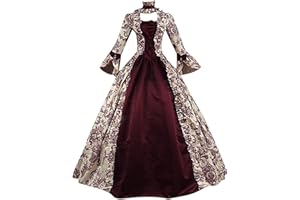 HINVHAI Renaissance Dress Women, Vintage Gothic Court Gown 1800s Medieval Victorian Dress Princess Rococo Dress Cosplay Gown