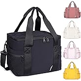 NOL Natural Organic Lifestyle Women's Nylon Lunch Cooler Cute Quilted Lunch Bag Large Leakproof Insulated Lunch Tote Bag for Work Picnic Travel,Black
