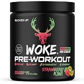 Bucked Up - Woke - HIGH STIM Pre Workout - Best Tasting - Focus Nootropic, Pump, Strength and Growth, 30 Servings (Strawberry Kiwi)