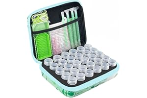 LIRUNQIU Diamond Painting Storage Containers, 30 Slots Diamond Painting Accessories and Tools for Diamond Art Organizer Case(Green)