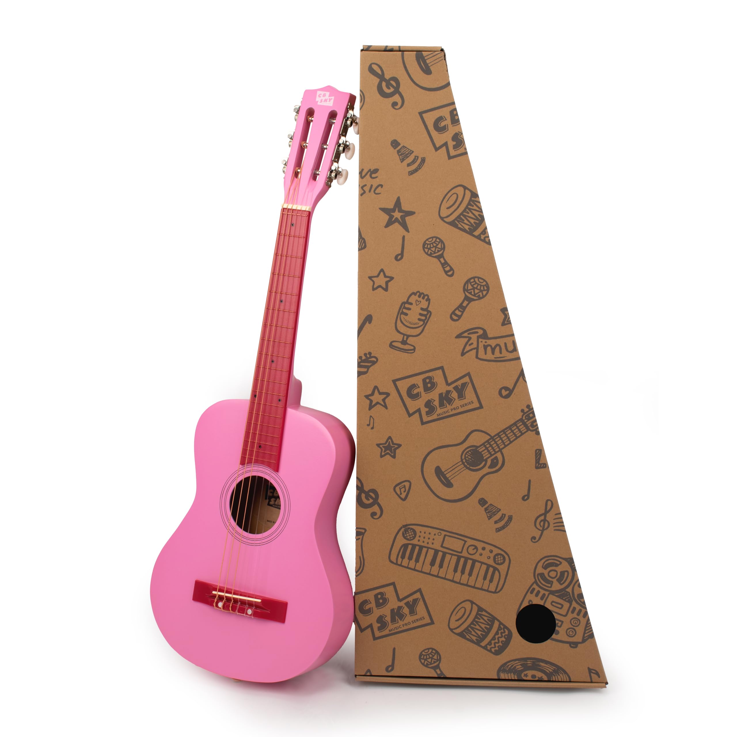 CB SKY 30-inch (76cm) Pink Classical Guitar/Girls Gift/Kids Musical Instrument