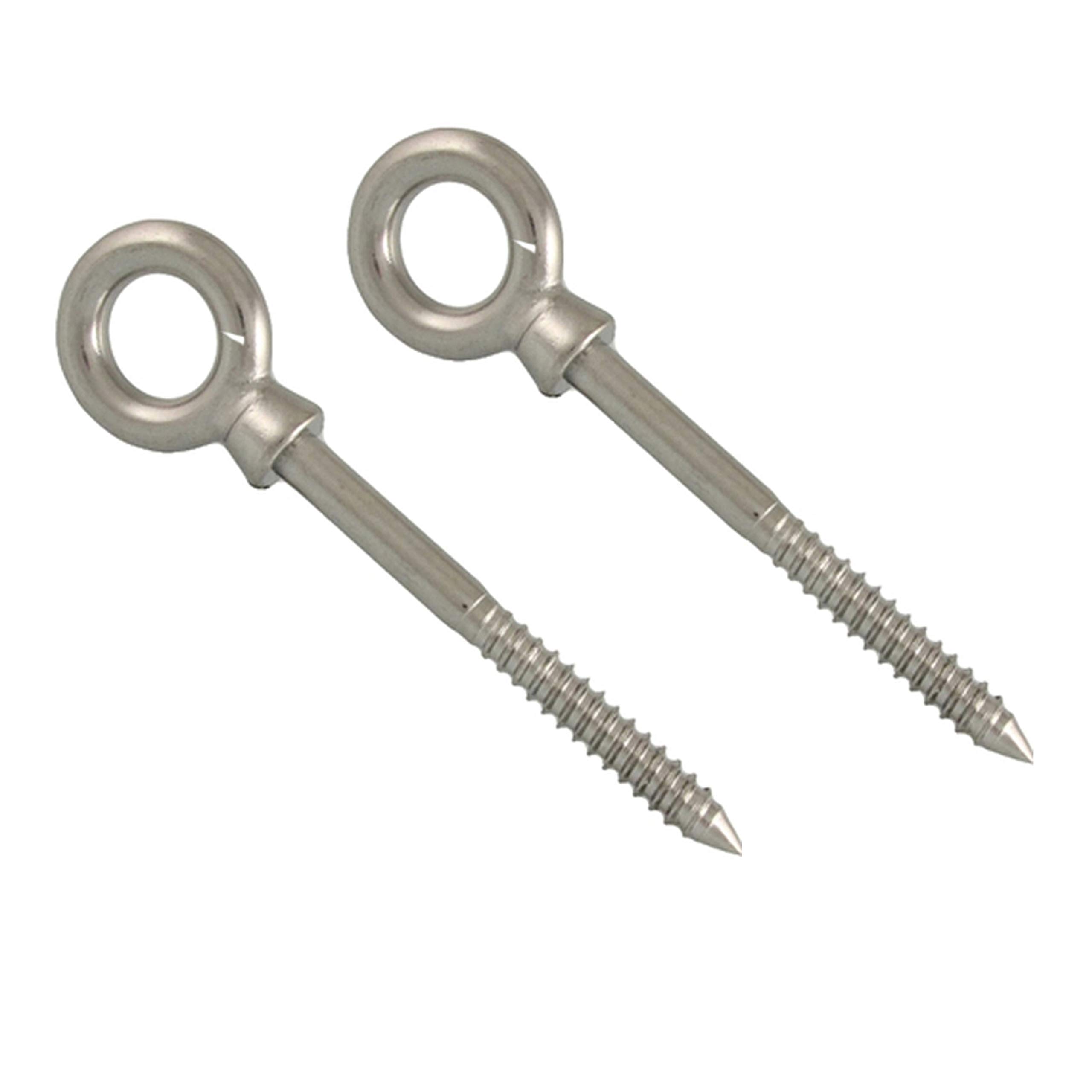 M8 Wood Eye Screw Threaded Bolt Made of Stainless Steel for Secure Wood Connection Direct Timber Mounting M8 x 80mm (Pack of 2)