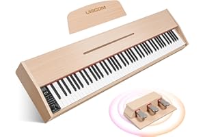 UISCOM 88-Key SEMI Weighted Digital Piano - Full-Size Electric Keyboard Piano with Triple Pedal, USB Connectivity, and Power Supply – Ideal for Beginners & Professionals