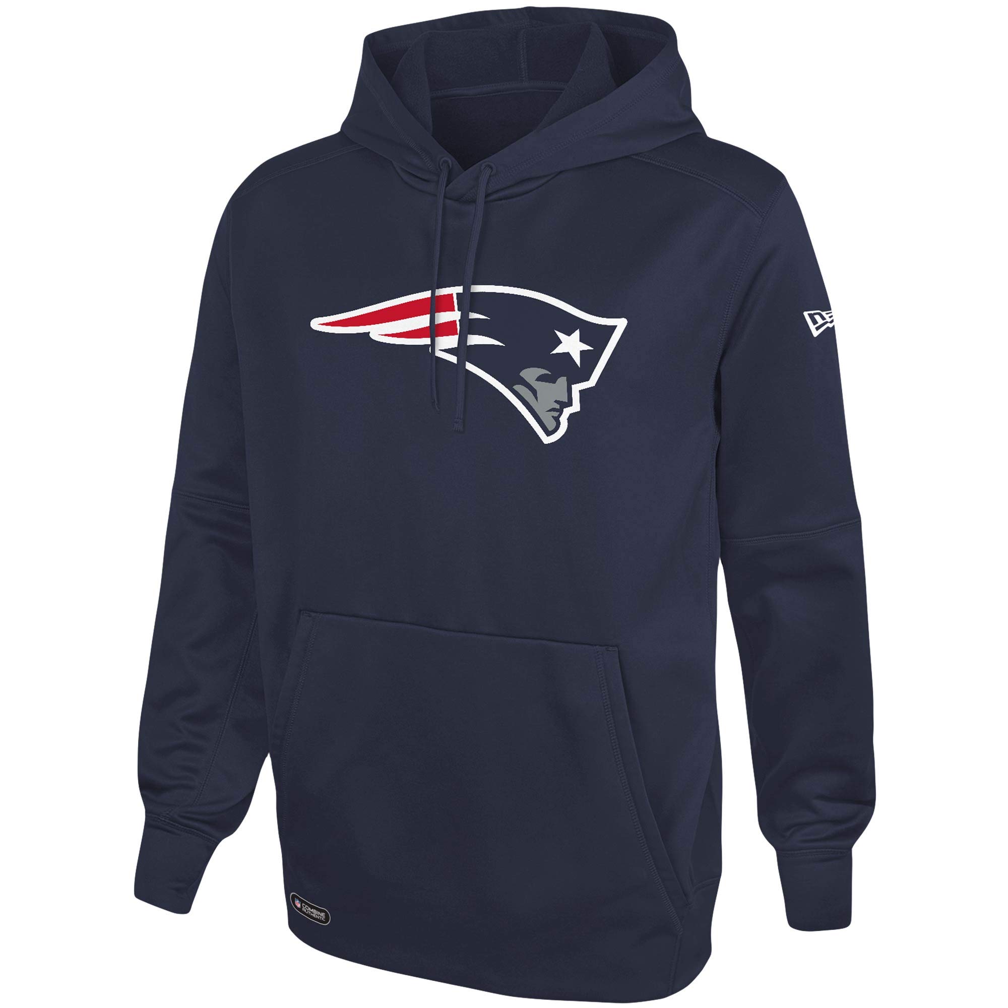 New Era Football Men\'s Stadium Logo Pullover Performance Hoodie, Small,New England Patriots - Navy