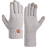 Valkgard Womens Winter Gloves, Chenille Knit Warm Gloves With Touchscreen Fingers For Women Cold Weather