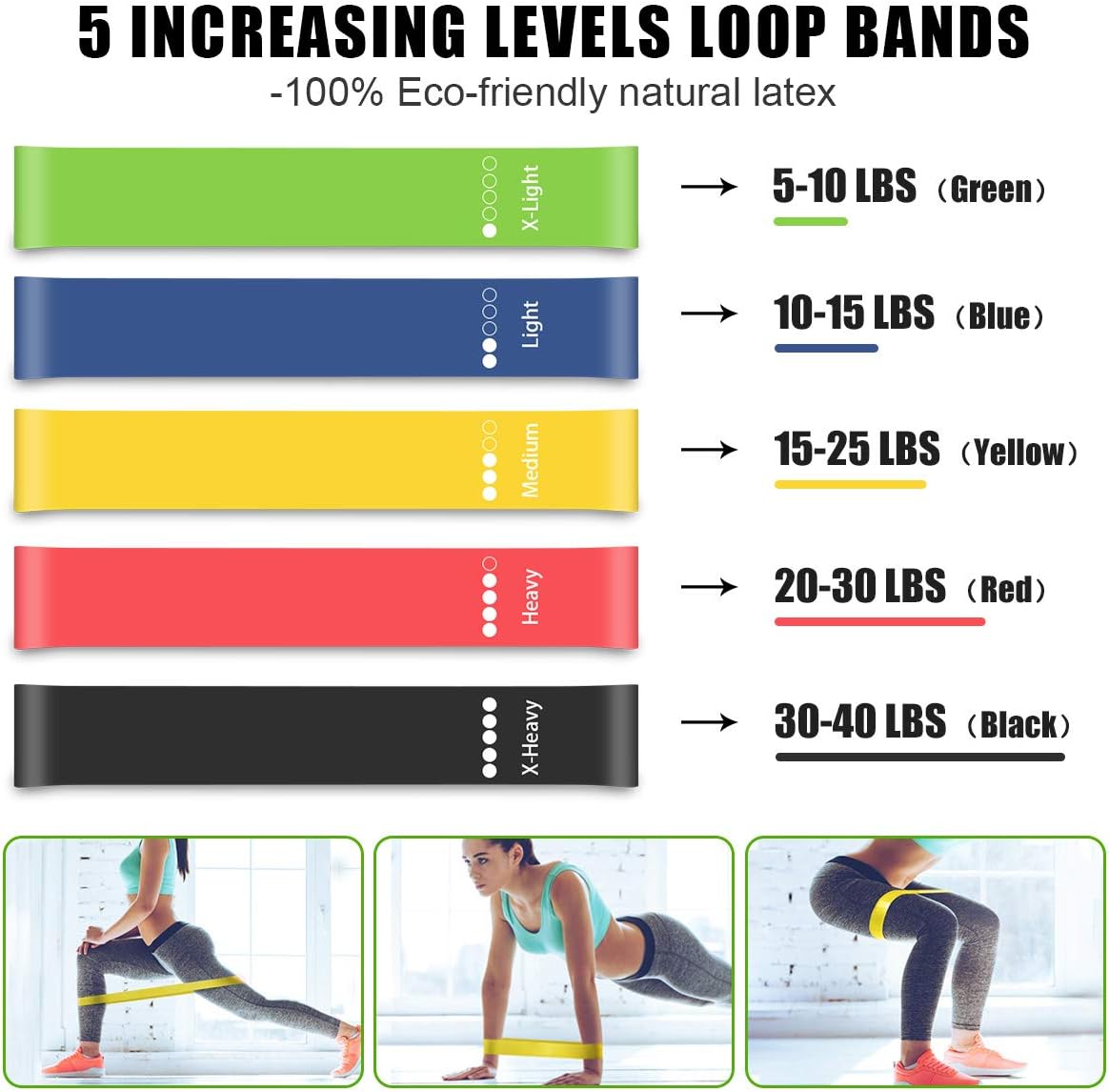 TAIMASI 23PCS Resistance Bands Set Workout Bands, 5 Stackable Exercise Bands with Handles, 5 Resistance Loop Bands, Jump Rope, Figure 8 Resistance Band, Headband, Cooling Towel : Sports & Outdoors
