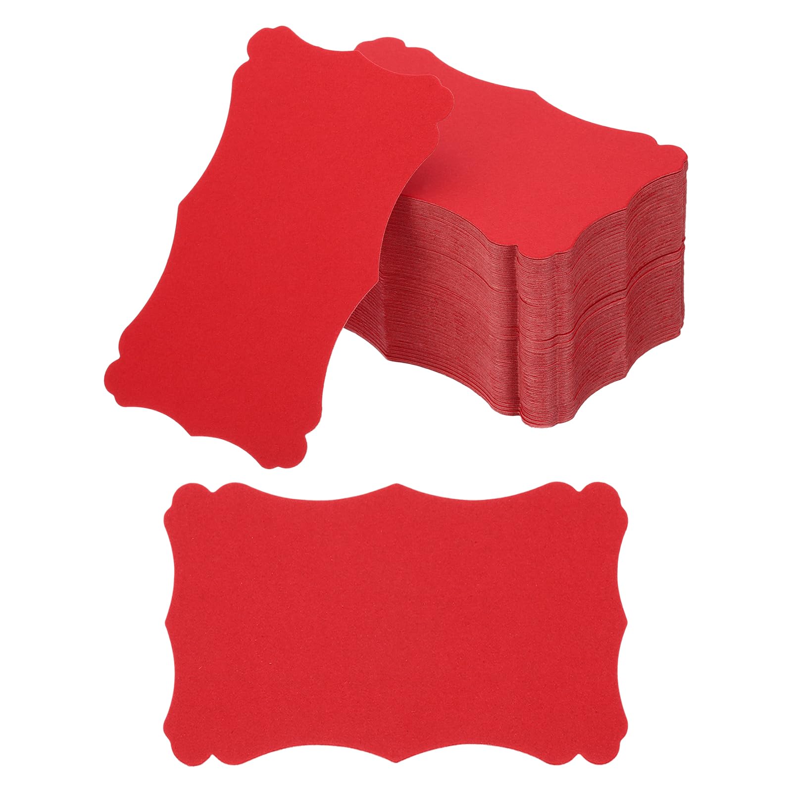 PATIKIL 3"x5" Blank Paper Business Cards, 200 Pack Small Index Flash Cards Words Message Note Card Mini Paper Tags Lace for DIY Gift, Red