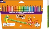 BIC Kids Kid Couleur Felt Tip Pens Assorted 24 pack Cardboard Wallet view 1