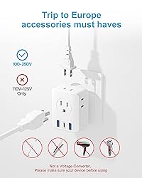 2 Pack European Travel Plug Adapter, International