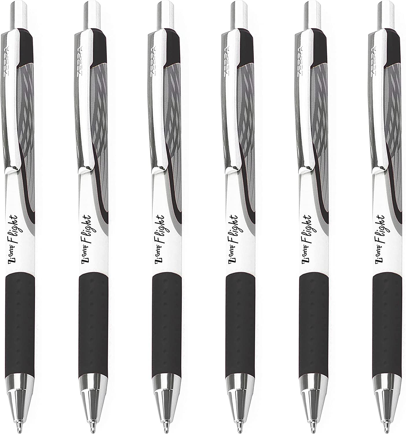 Zebra Classic Z-Grip Flight Ballpoint Pens - 1.2mm - Black - Pack of 6
