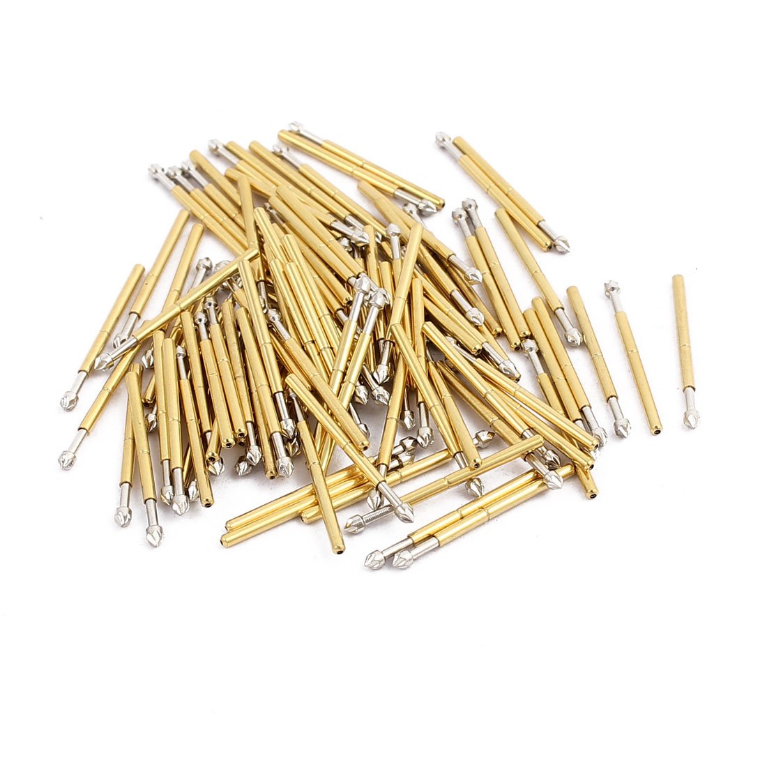 sourcingmap 100pcs P75-LM2 1.0mm Dia 16.5mm Length Metal Spring Pressure Test Probe Needle