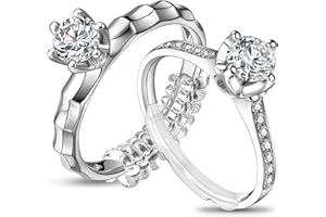 Eiito 18 Pcs Ring Size Adjuster for Loose Rings - 2 Styles Ring Spacers & Fitter - Men & Women