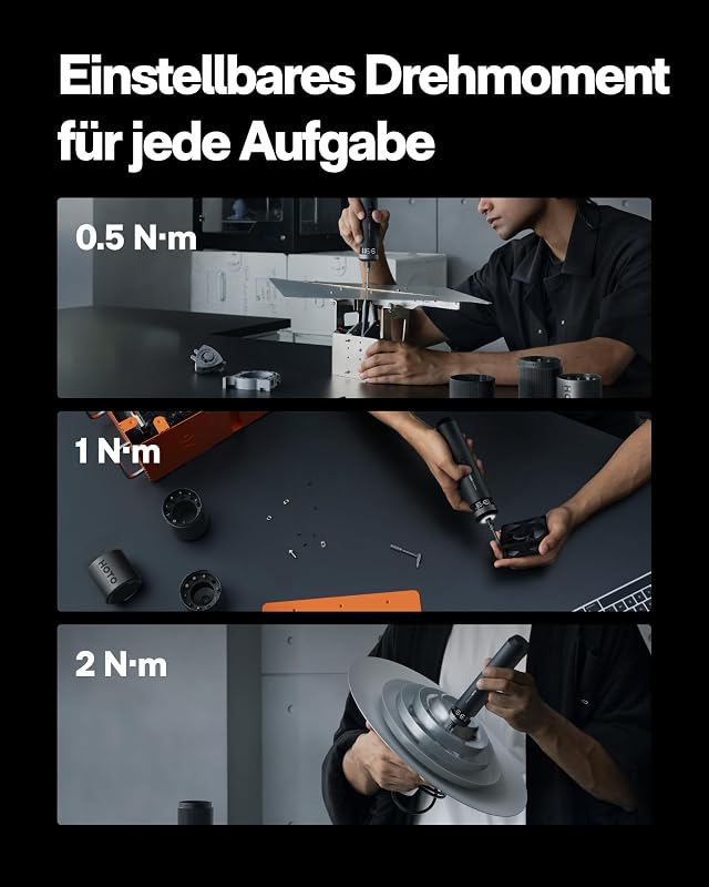 PixelDrive Elektrischer Schraubendreher Set, 30 Bits, USB-C