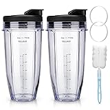 Ninja Blender Cups Replacement 24 oz Cups Kit with