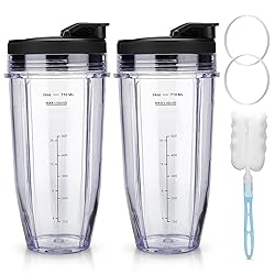 Ninja Blender Cups Replacement 24 oz Cups Kit with