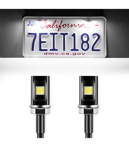 White 5730 2-SMD Bolt-On LED License Plate Screw Rear Light Bulbs For - View #5