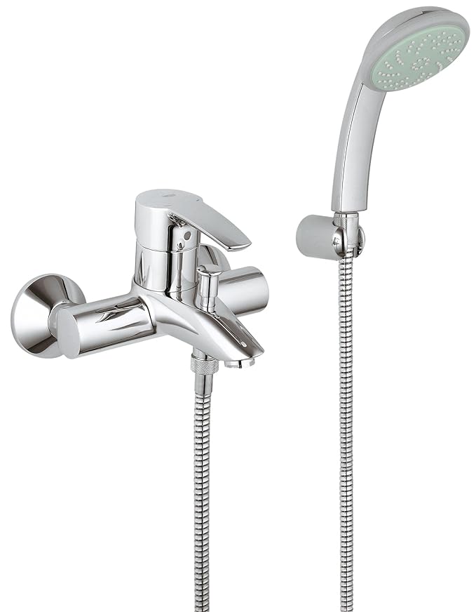 GROHE Eurostyle Einhand-Wannenbatterie mit passendem Handbrausen-Wandhalterset 33592001
