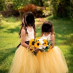 yellow flower girl dresses sunflower