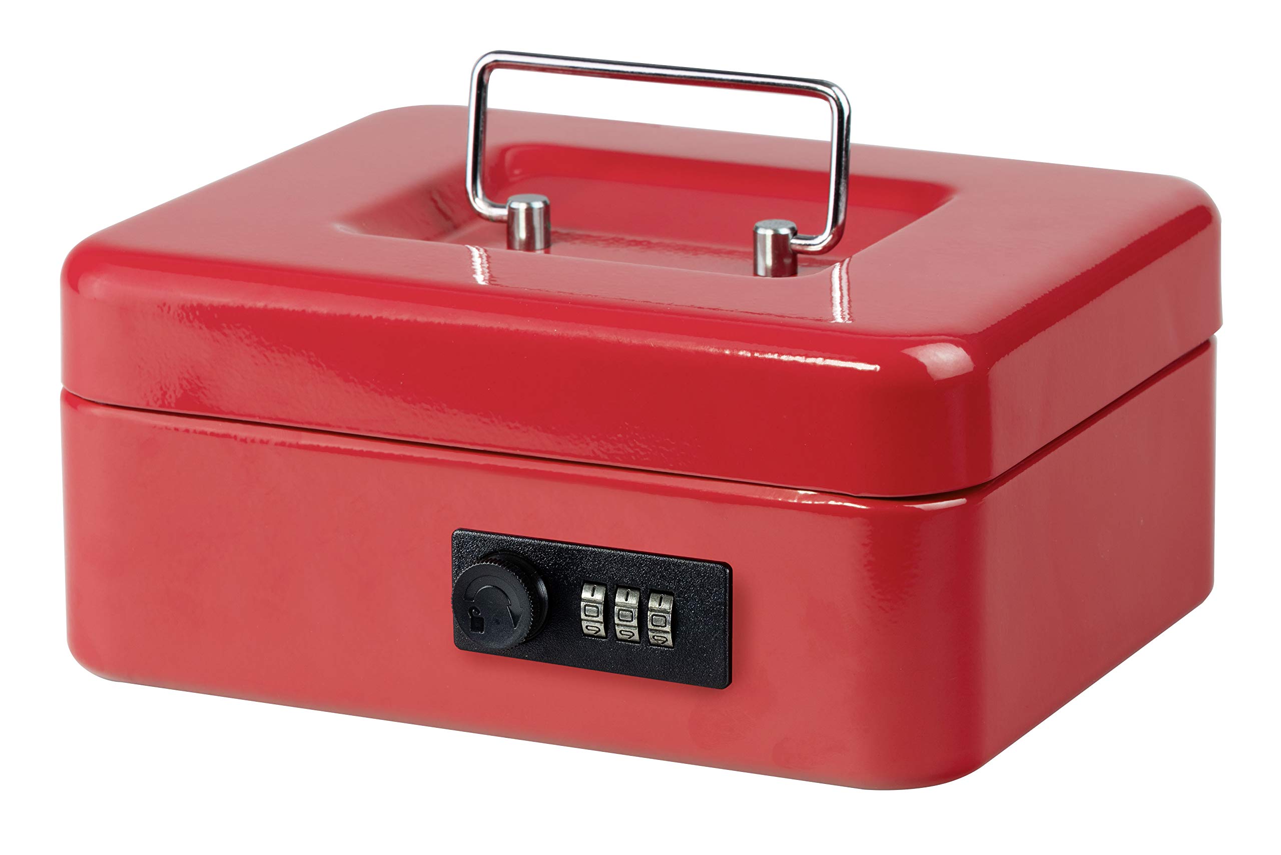 Burg-Wächter Box Lockable with Combination Lock and Insert, Sheet Steel, Code 5020, Red,200 x 160 x 90