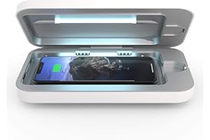 PhoneSoap Wireless UV Phone Sanitizer & Universal Phone Charger Box with Qi Charging | Patented & Clinically Proven 360-Degree UV-C Light Sanitizer | Disinfects and Charges All Phones (White)