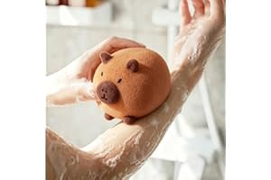 Cute Animal Shaped Bath Sponge, Soft Bath Loofah Shower Sponge for Bathing & Facial Cleansing, Present (Brown)