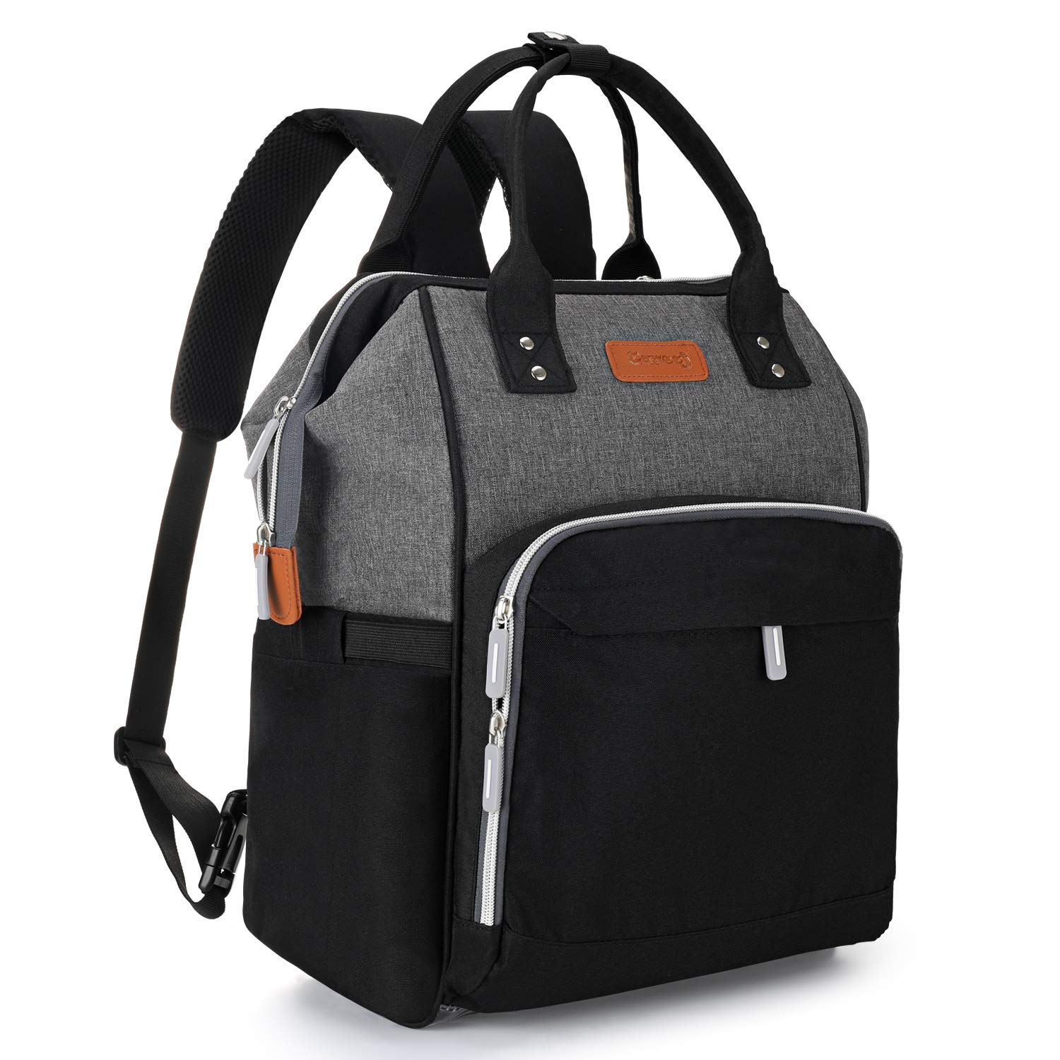 Baby Wickelrucksack Wickeltasche Große Kapazität Carecj Multifunktional Babyrucksack Reiserucksack mit USB-Ladeanschluss, Wickelunterlage, Baby-Flaschen-Tasche, Kinderwagen Haken für Unterwegs