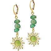 Sacina Boho Hippie Gothic Crystal Celestial Sun Earrings, Boho Earrings, Hippie Jewelry, Christmas Jewelry Gift For Women