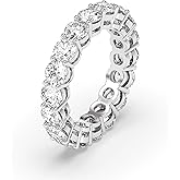 VISDIV 4mm 925 Sterling Silver Rings Gold Engagement Wedding Band Eternity Cubic Zirconia Round Simulated Diamond Stackable Ring for Women