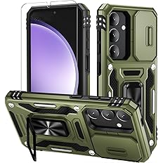 WRJ for Samsung Galaxy S25 Plus/S24 Plus Case with Slide Camera Cover and Screen Protector, Military Grade Protection [Rotate