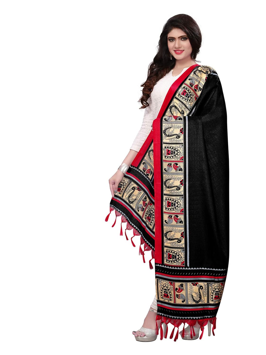 kanchnar women's bhagalpuri solid printed dupatta