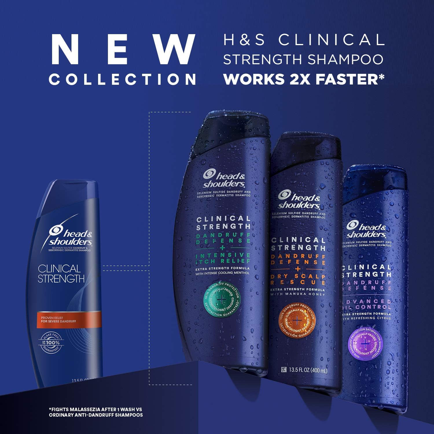 Head and Shoulders Shampoo, Clinical Strength Dandruff Defense - Dry Scalp Rescue, Extra Strength Formula with Manuka Honwy - Twin Pack - Image 3