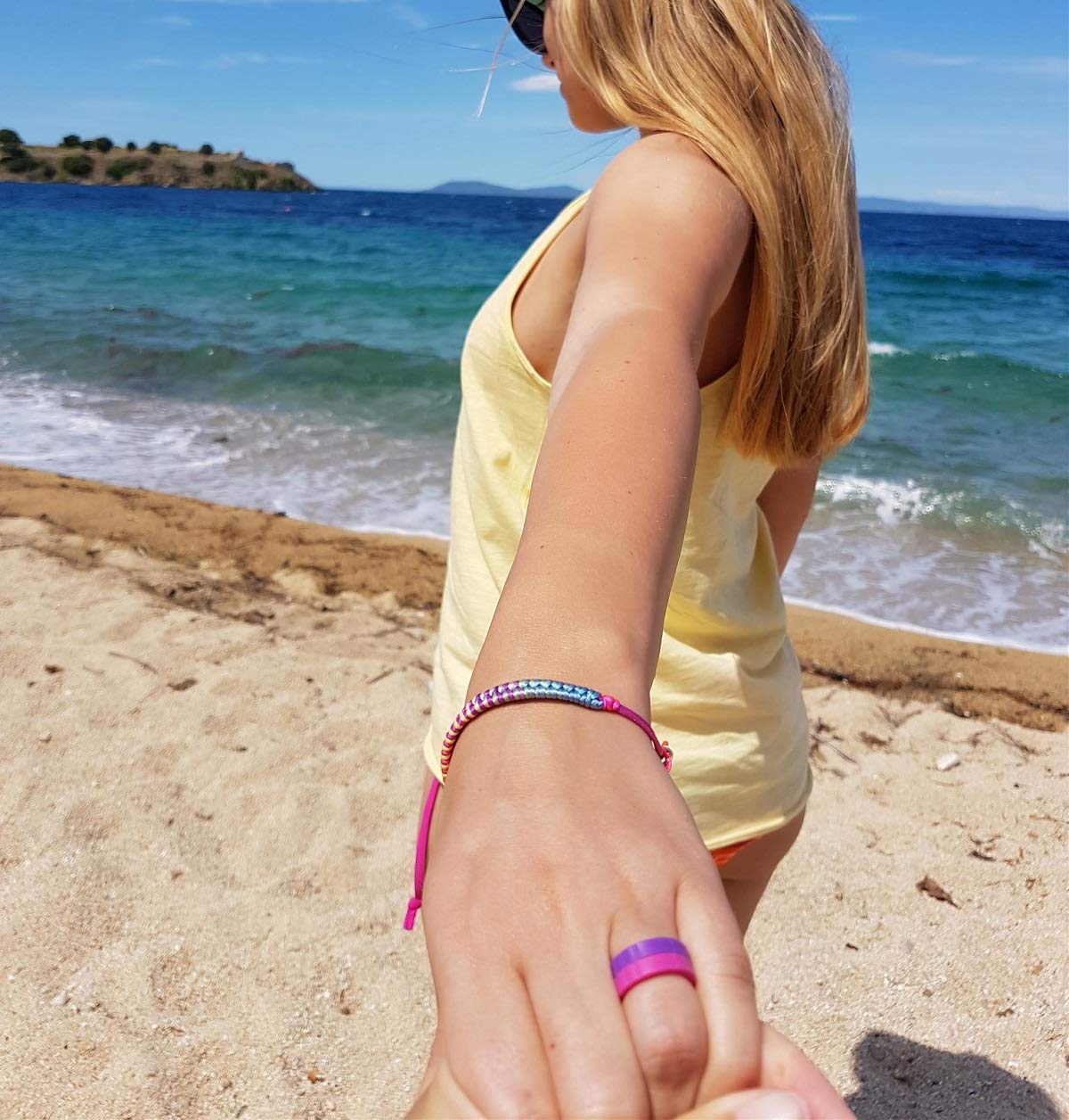 MAUI RINGS ELEGANT Silicone Engagement Rings for Women Stackable Rings Silicone Wedding Ring for Women Silicone Bands Silicone Ring Wedding Band Womens Rings Stacking Rings (FRESH STRAWBERRY, 8)