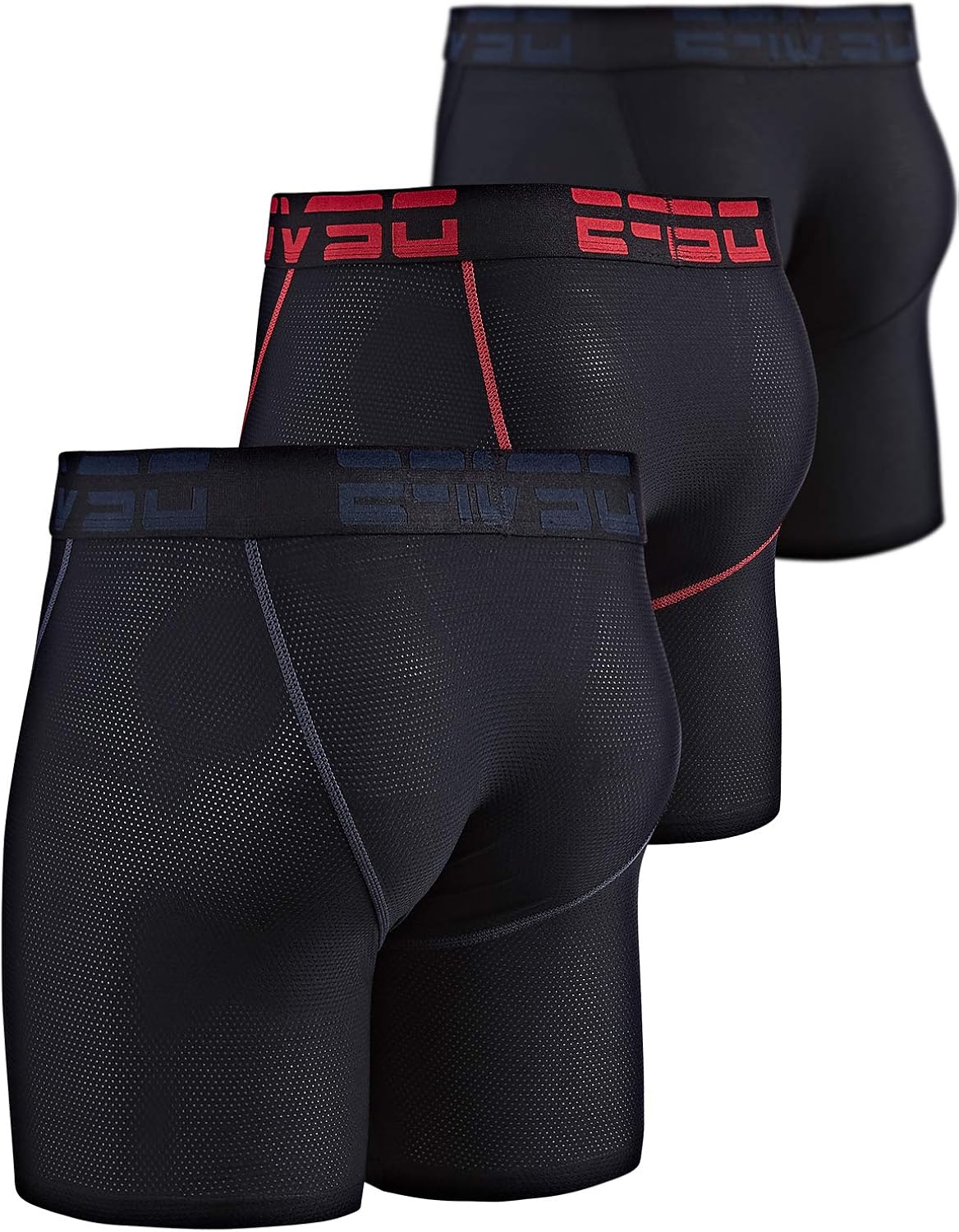 DEVOPS Men's Perfomance Cool Dry Mesh Underwear Boxer Trunk 6-inch Brief (3 Pack) at  Men’s Clothing store