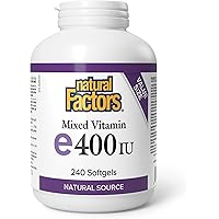 Natural Factors Mixed Vitamin E 400 IU, Natural Source, 240 Softgels, VALUE SIZE, Highly Bioavailable, Easy-to-Take, A Source