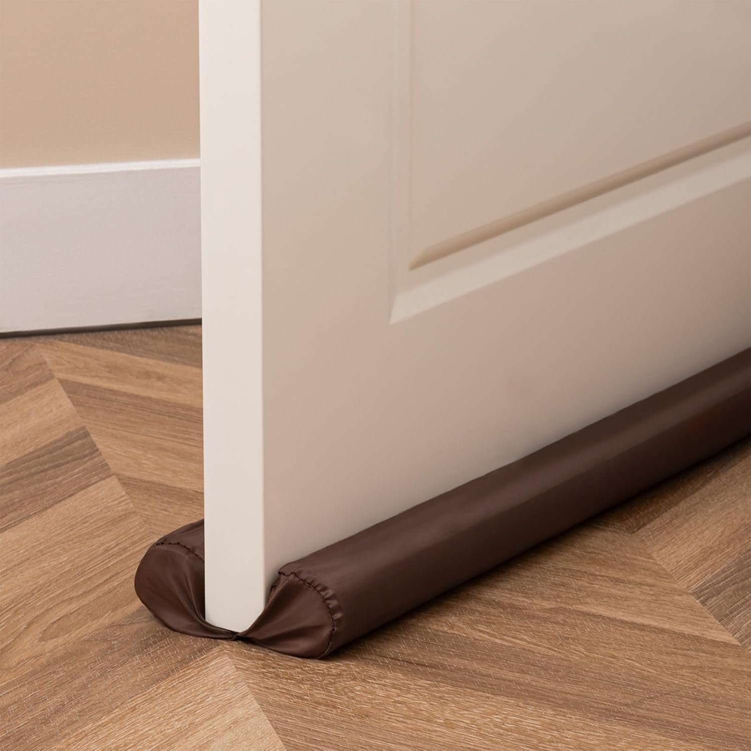 Draft Stoppers - Sunolga 30 Inches Waterproof Door Draft Stopper, Adjustable Twin Under Door Draft Noise Blocker for Bottom of Doors, Brown
