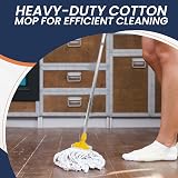 Abbey Heavy Duty Kentucky Mop 5 Heads 450g Aluminium Handle Colour Coded view 4