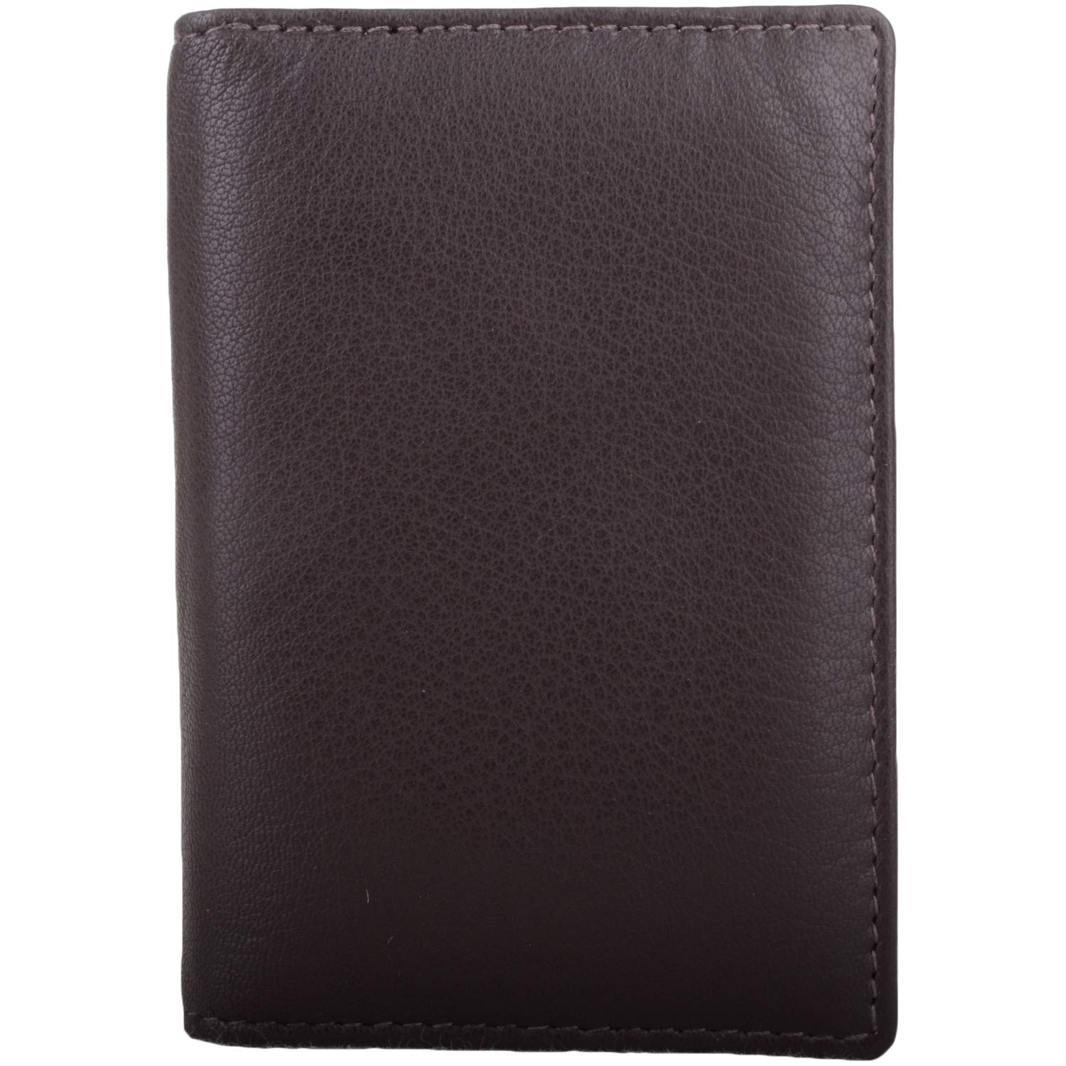 Womens/Mens Genuine Leather RFID Travel/Holiday Credit Card/Travel Card Holder/Wallet - Dark Brown
