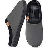 Memory Foam Mens Slippers Slip-On Comfy House Slippers for Men Indoor Outdoor Non-Slip Warm Winter Men’s Bedroom Slippers Size