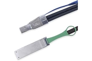 10Gtek External Mini SAS HD SFF-8644 to QSFP(SFF-8436) Hybrid SAS Cable, 30AWG, 100-Ohm, 0.5-m(1.64ft)