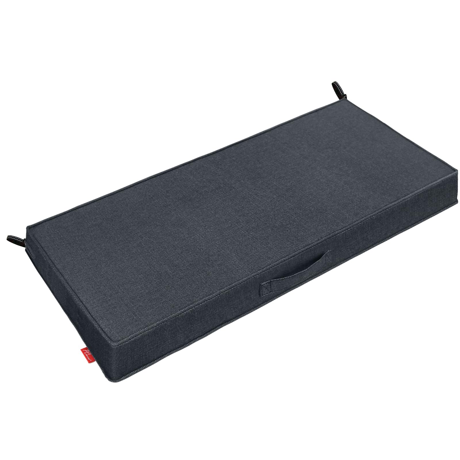 Photo 1 of Pcinfuns Outdoor Bench Cushion,Water-Resistant,Comfortable & Durable Cushions for Garden Patio,Pads with Handle and Adjustable Straps,48 x 18 x 3 Inch,Black Grey