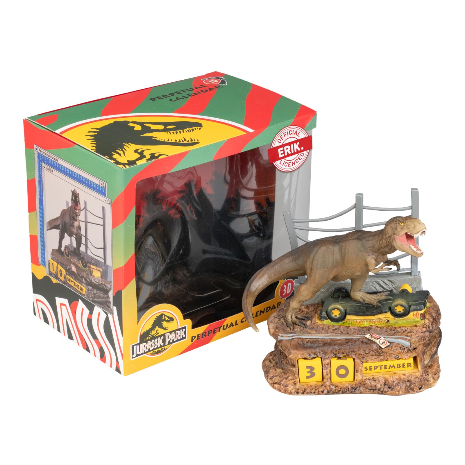 Grupo Erik Perpetual Calendar - Jurassic Park Merchandise | Desk Calendar, Home Office Desk Accessories, Home Decor Accessories | Dinosaur Gifts For Adults, Jurassic World Rebirth Gifts