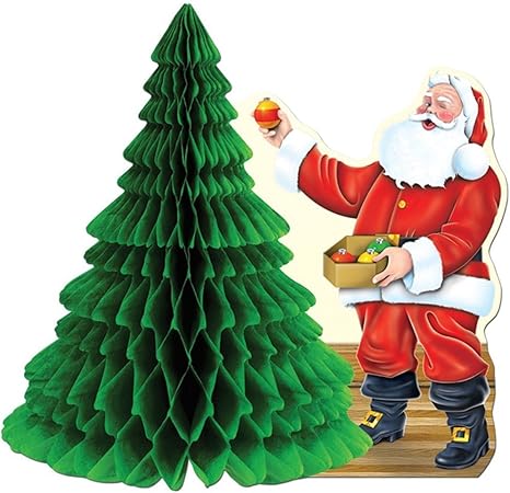 Centrotavola Natalizi Amazon.4 Del Tavolo Centrotavola Natalizio Babbo Natale Con Tessuto Albero Cena Amazon It Casa E Cucina