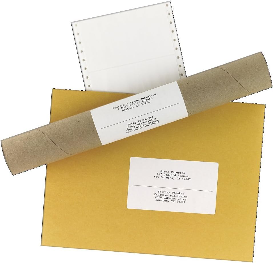 Avery 4076 Dot Matrix Printer Shipping Labels, 1 Across, 2 15/16 x 5, White (Box of 3000) : Continuous Form Labels : Office Products