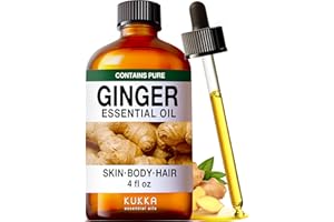 KUKKA ESSENTIAL OILS Kukka Ginger Essential Oil for Hair, Skin & Massage - 4 Fl Oz - Enjoy A Warm, Spiced, Ideal for Daily DIYs, Skin Care, Self-Care, DIY Soap Making Scents