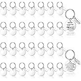 Gisafai 30 Pcs Engravable Metal Keychain Blanks Laser Engraving Blanks Key Rings Tags for Crafts Christmas Xmas DIY Gifts(Silver)