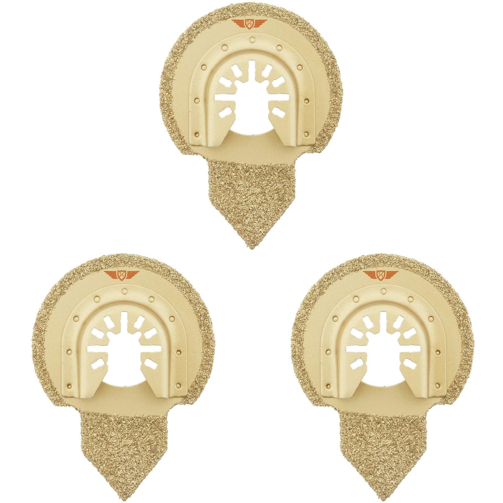 3 x TopsTools FACRTT_3 Carbide Grout Blades Compatible with Dewalt Stanley Black and Decker Bosch Fein (Non-StarLock) Makita Milwaukee Einhell Parkside Ryobi Worx Workzone Multitool Accessories