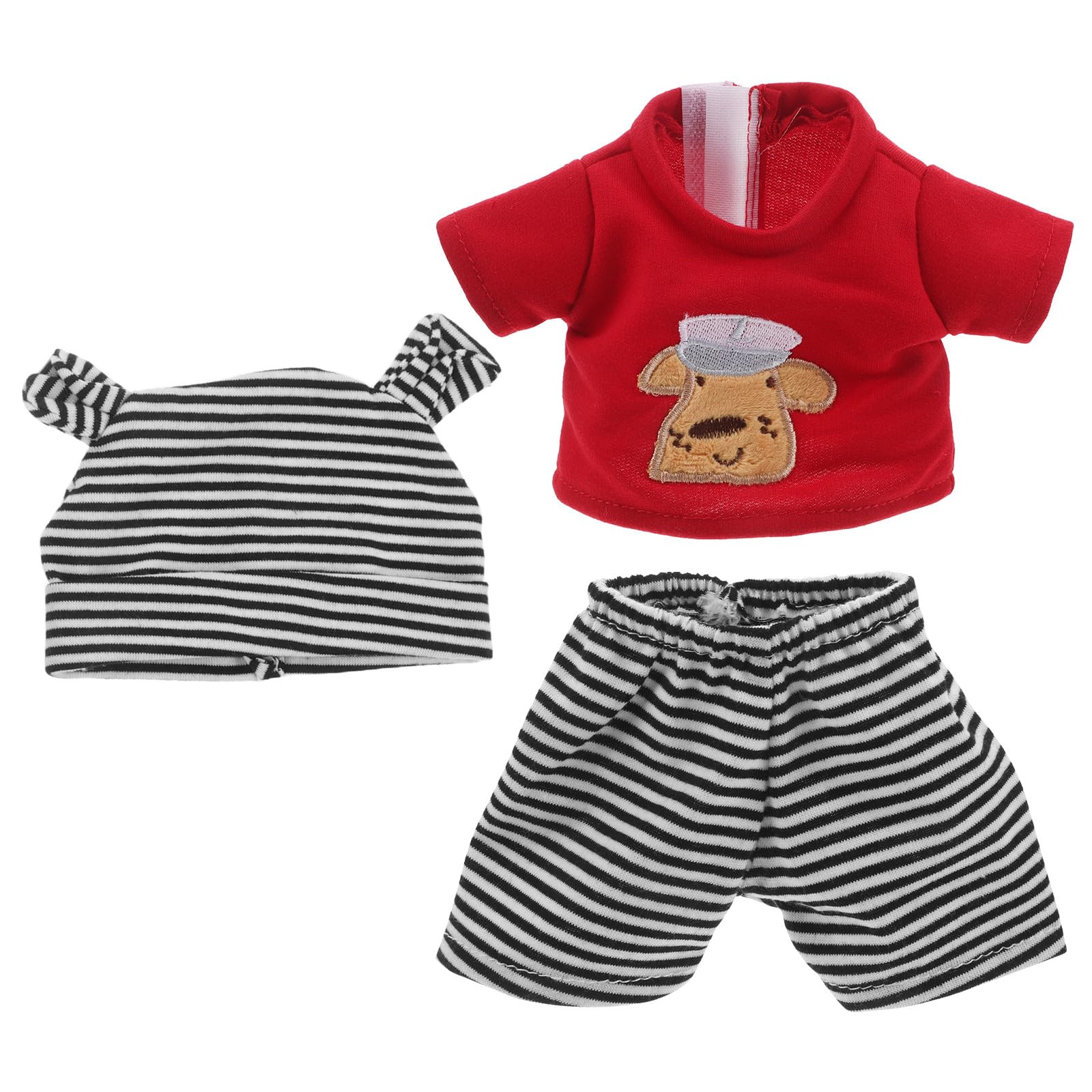 Toyvian Baby Doll Clothes Set for 10 Inch Dolls Boys Girls - Reborn Doll Outfit with Striped Hat and Pant Soft Cotton Accessories for Newborn Role Play