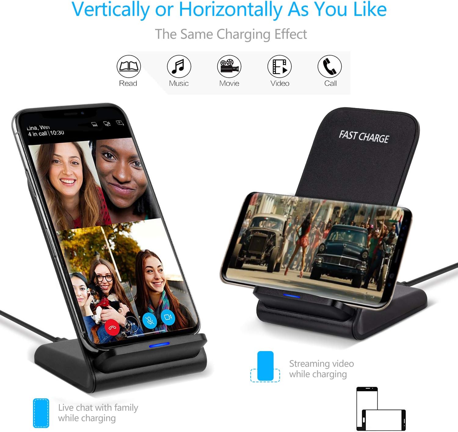 Wireless Charger Stand for Apple iPhone 14 13 12 Mini 11 Pro Max/SE 2020/Xs/XR/X/8 Plus - Image 3