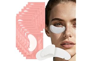 Mekupeu 50 Pairs Under Eye Pads, Eyelash Extension 100% Natural Hydrogel Patch Lash Gel Pad for Extensions supplies, Beauty M